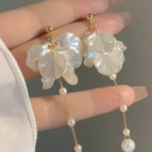 Pearl Chain Dangle Earrings