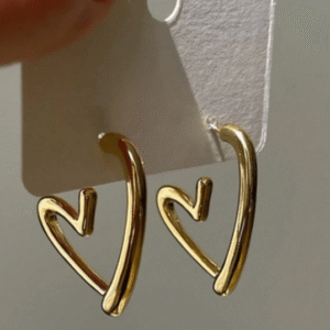 1 Pair Liquid Metal Design Heart Shape Stud Earrings Simple Women's Fashion Earrings Party And Birthday Gifts For Girls Daily Wear Valentines,Mom,Mother,Mother's Day,Gift
